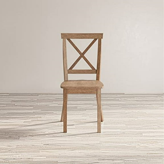 Jofran Eastern Tides Coastal Wire-Brushed Acacia X-Back Acacia Dining Chair (Set of 2)