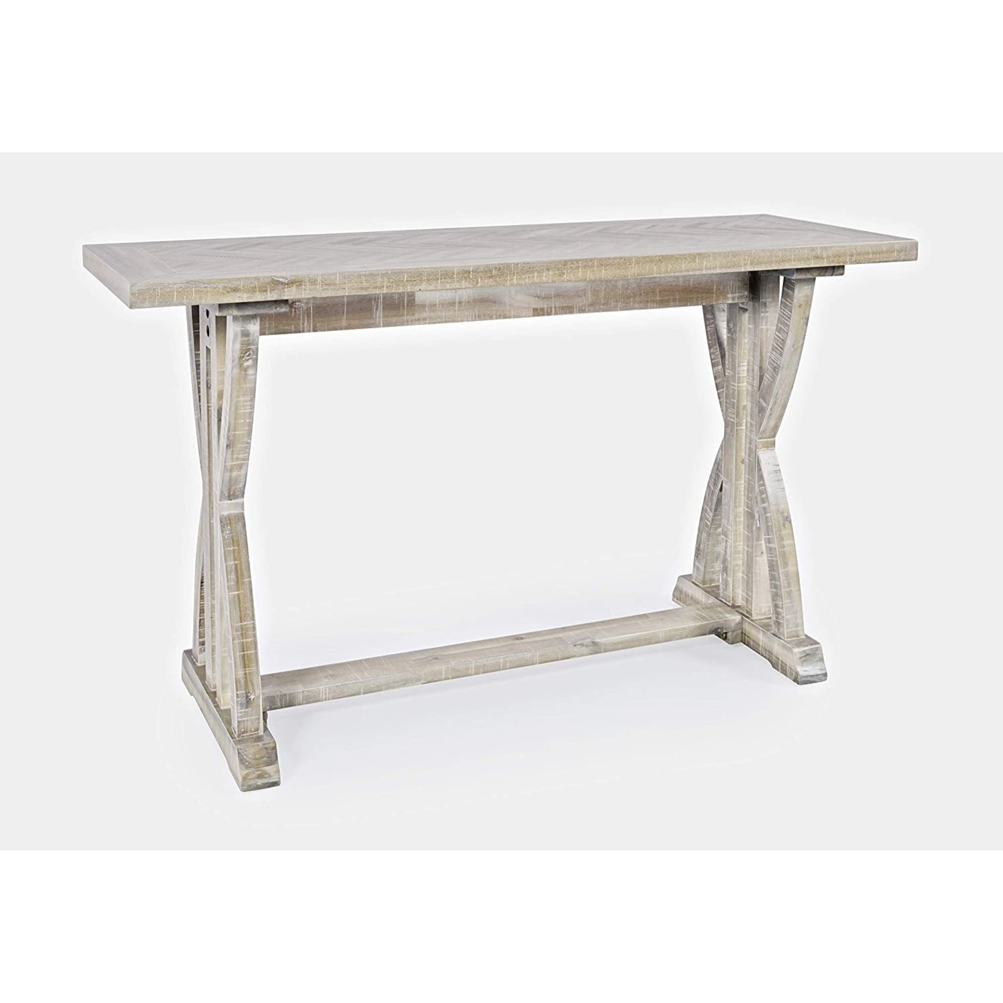 Fairview 52'' Distressed Acacia Chevron Transitional Sofa Table