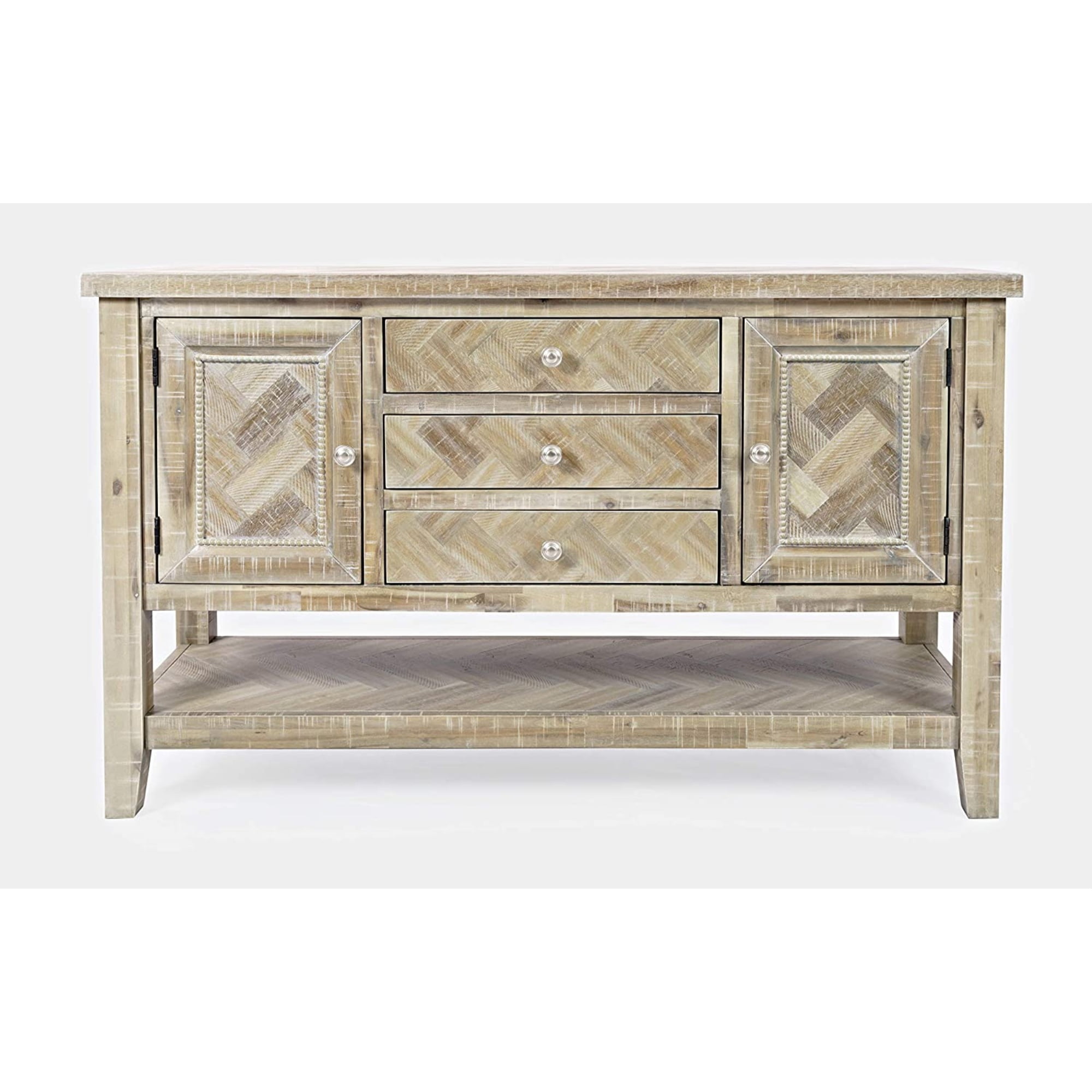 Fairview Transitional 54'' Distressed Acacia Chevron Sideboard