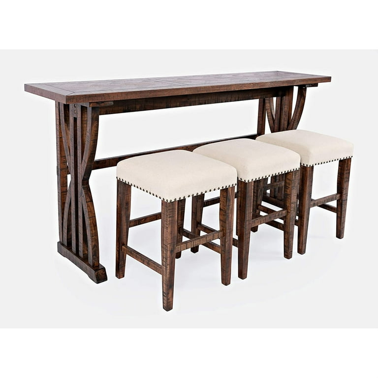 Jofran Fairview Transitional Herringbone Counter Height Four Piece Console 74