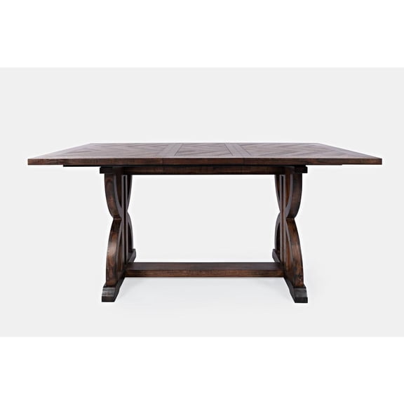 Jofran Fairview Transitional Herringbone Distressed Acacia Counter Height 78" Dining Table