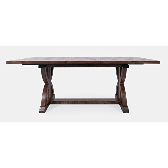 Jofran Fairview Transitional Herringbone Distressed Acacia Extension 78" Dining Table