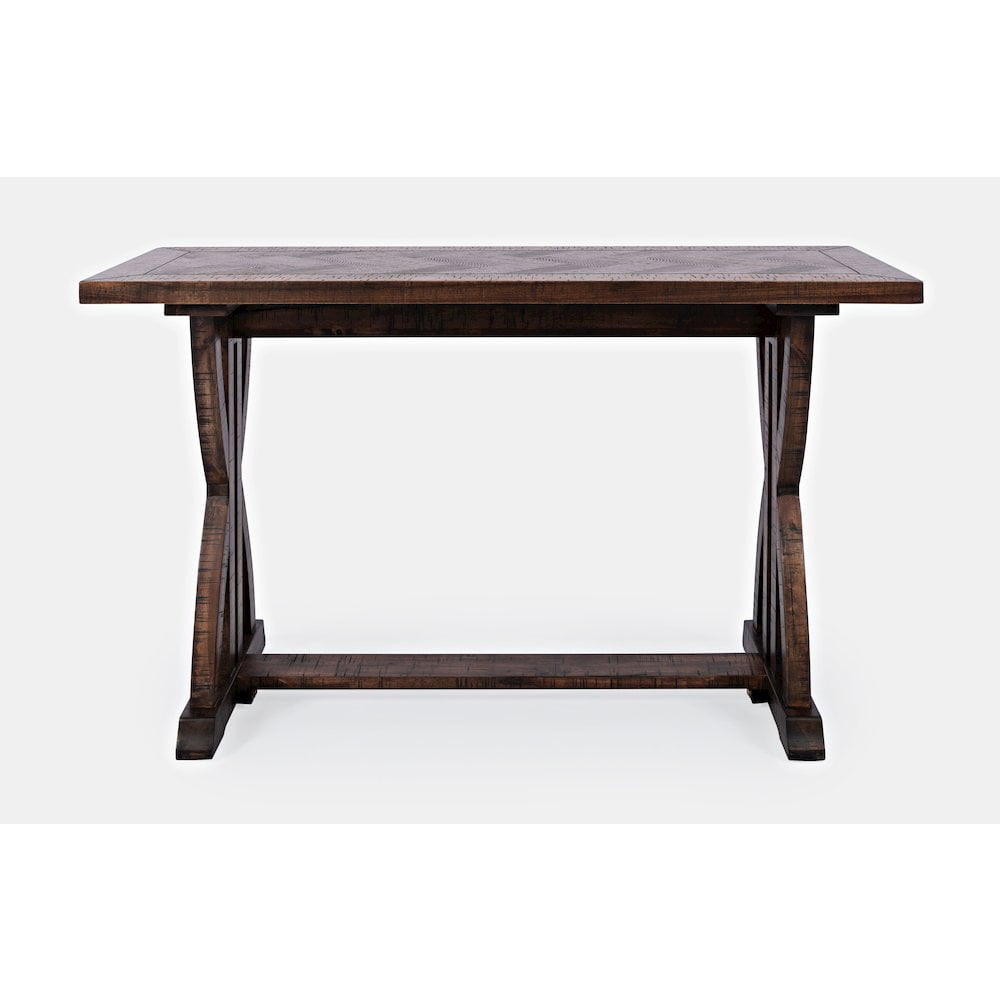 Fairview 52'' Distressed Oak Trestle Console Table