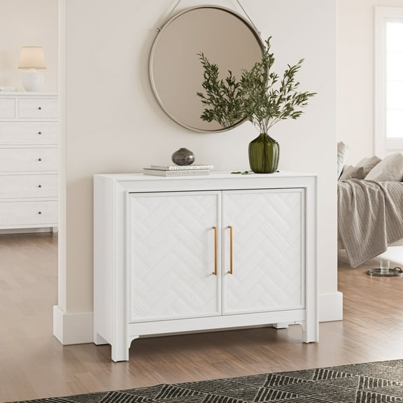 Jofran Gramercy Mid-Century Modern Chevron Two Door 40" Accent Chest