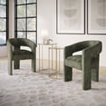 thumbnail image 1 of Jofran Gwen Modern Luxury Jacquard Fabric Upholstered Sculpture Armchair, 1 of 11