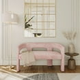 thumbnail image 1 of Jofran Gwen Modern Luxury Jacquard Fabric Upholstered Sculpture Bench, 1 of 7