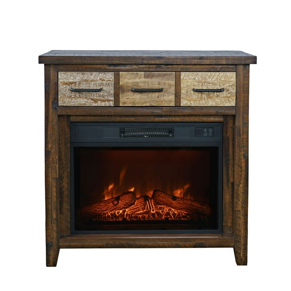 Jofran Hearthside Modern Rustic 32" Electric LED Fireplace 5000 BTU Console TV Stand