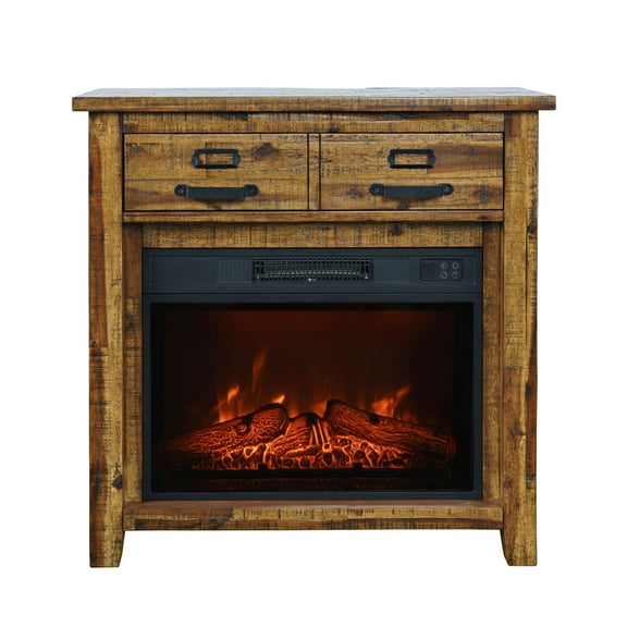 Jofran Hearthside Modern Rustic 32" Electric LED Fireplace 5000 BTU Console TV Stand