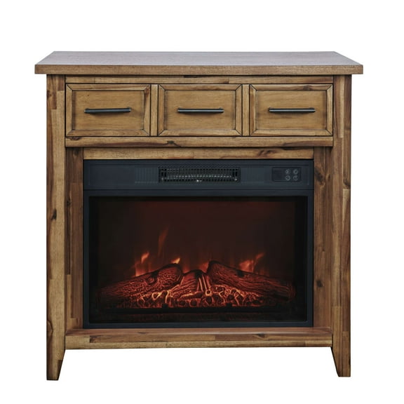 Jofran Hearthside Modern Rustic 32" Electric LED Fireplace 5000 BTU Console TV Stand