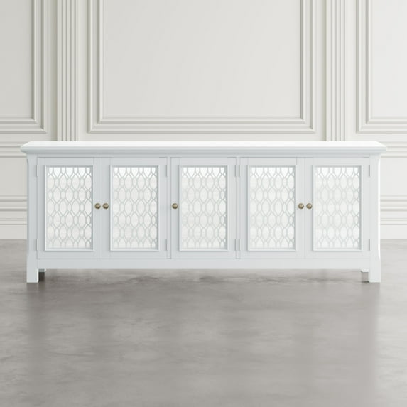 Jofran Isabella 86" Luxury Mirrored Sideboard Storage Cabinet