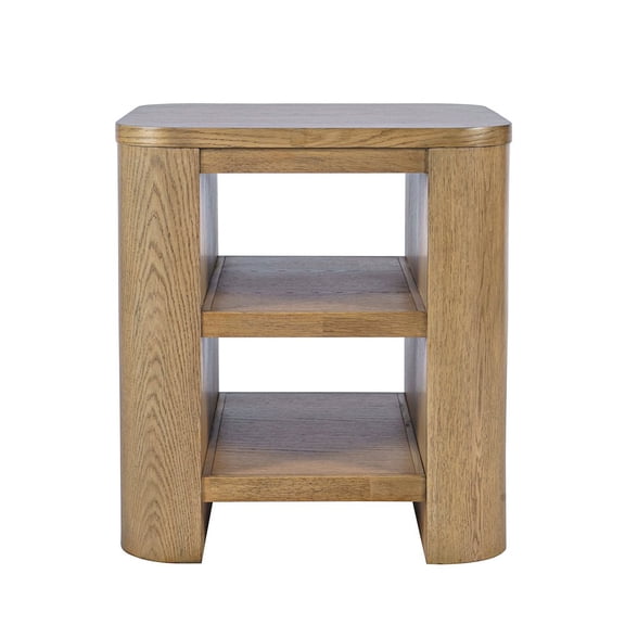 Jofran Janzen Contemporary Modern End Table with Open Storage and Rounded Corners