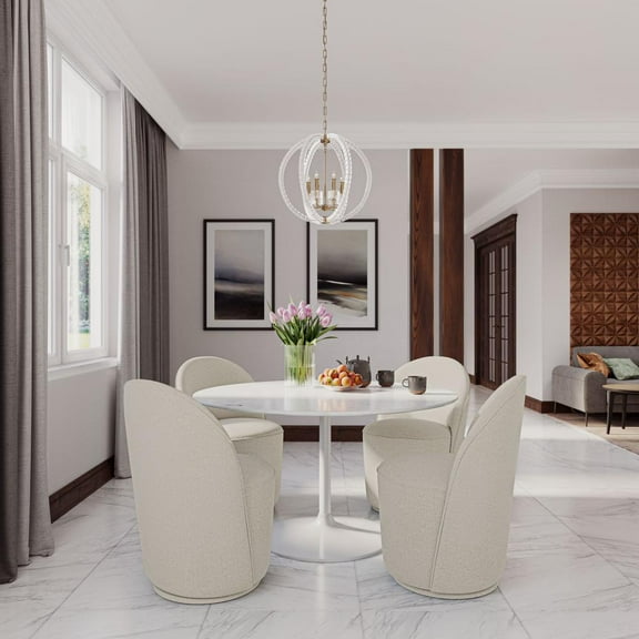 Jofran Landon Mid-Century Modern Upholstered Swivel Dining Chair (Set of 2)