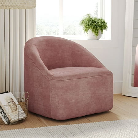 Jofran Lulu Mid-Century Modern Upholstered Casual Swivel Accent Chair