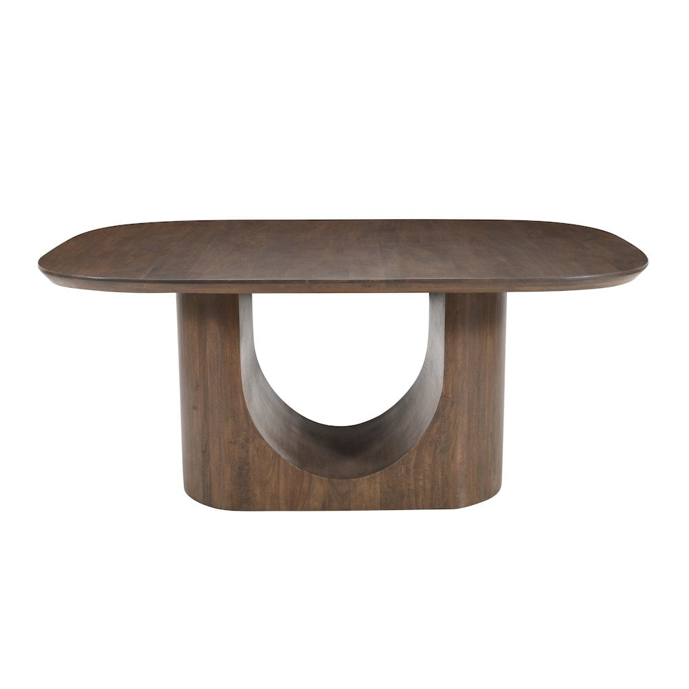 Jofran Luna 70" Modern Architectural Pedestal Curved Dining Table