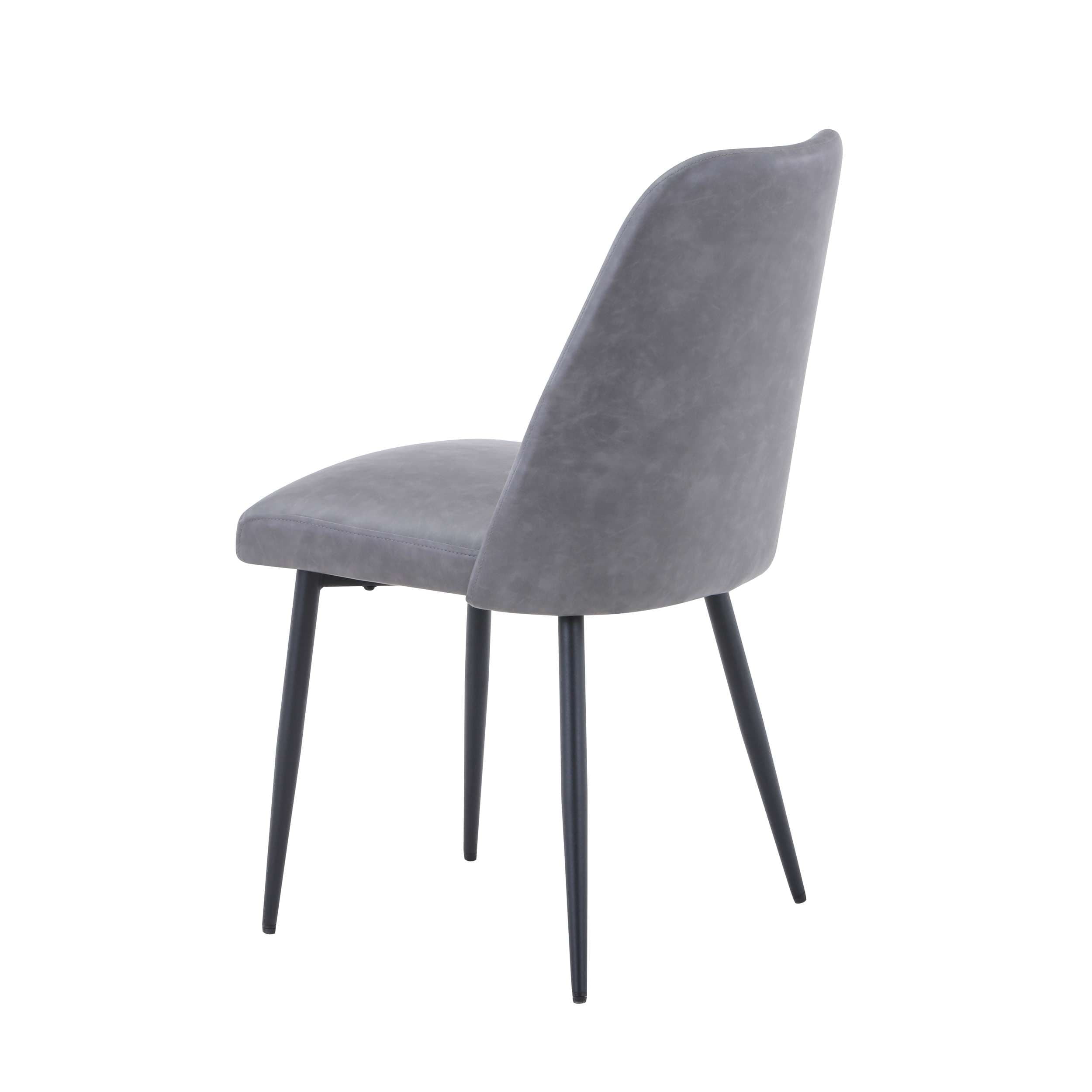 Maddox Gray Faux Leather Metal Frame Side Chair Set
