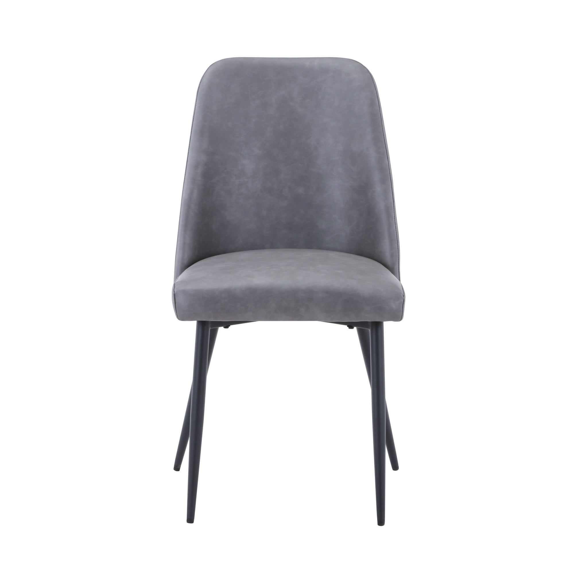 Maddox Gray Faux Leather Metal Frame Side Chair Set