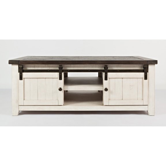 Jofran Madison County 50" Rustic Reclaimed Pine Farmhouse Barn Door Coffee Table