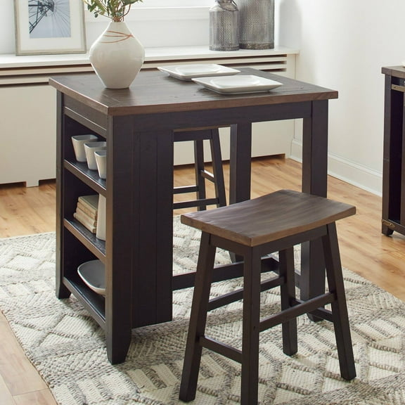 Jofran Madison County Rustic Reclaimed Pine Farmhouse 3 Piece Counter Height Dining Set