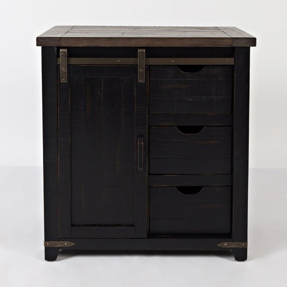 Jofran Madison County Rustic Reclaimed Pine Farmhouse 32" Barn Door Accent Cabinet