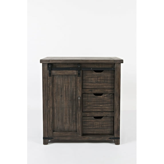 Jofran Madison County Rustic Reclaimed Pine Farmhouse 32" Barn Door Accent Cabinet