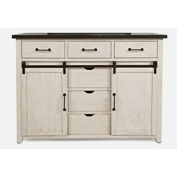 Jofran Madison County Rustic Reclaimed Pine Farmhouse Door Dresser