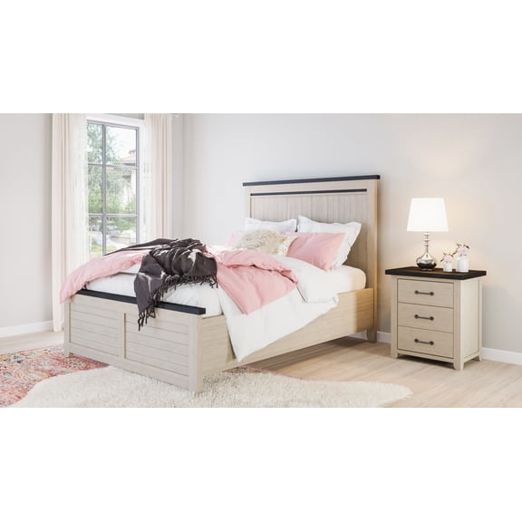 Jofran Madison County Rustic Reclaimed Pine Farmhouse King Panel Bed