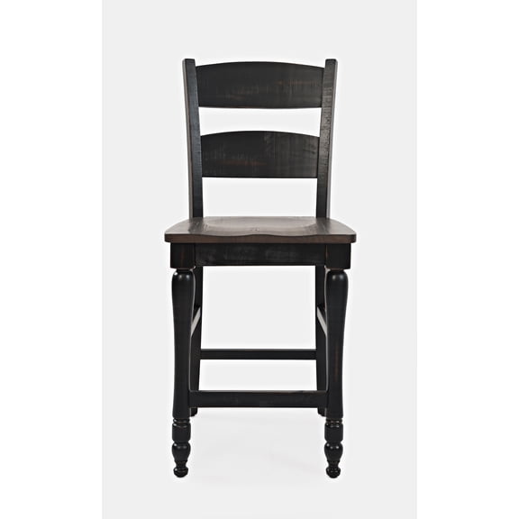 Jofran Madison County Rustic Reclaimed Pine Farmhouse Ladderback Counter Stool (Set of 2)