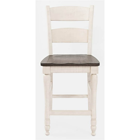 Jofran Madison County Rustic Reclaimed Pine Farmhouse Ladderback Counter Stool (Set of 2)