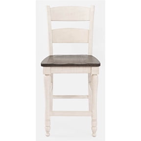 Jofran Madison County Rustic Reclaimed Pine Farmhouse Ladderback Counter Stool (Set of 2)
