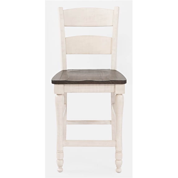 Jofran Madison County Rustic Reclaimed Pine Farmhouse Ladderback Counter Stool (Set of 2)