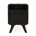 thumbnail image 1 of Jofran Marlowe Mid-Century Modern USB Charging Curved Chairside End Table with Storage Drawers, 1 of 8