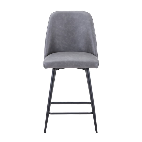 Jofran Maddox Mid-Century Modern Faux Leather Upholstered Counter Height Barstool (Set of 2)