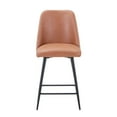 thumbnail image 1 of Jofran Maddox Mid-Century Modern Faux Leather Upholstered Counter Height Barstool (Set of 2), 1 of 8