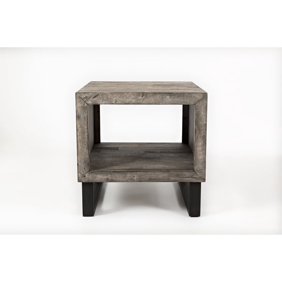 Jofran Mulholland Drive Modern Distressed Solid Wood End Table