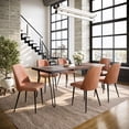 thumbnail image 1 of Jofran Nature's Edge Seven Piece Solid Acacia Dining Set with Upholstered Mid-Century Modern Chairs, 1 of 9