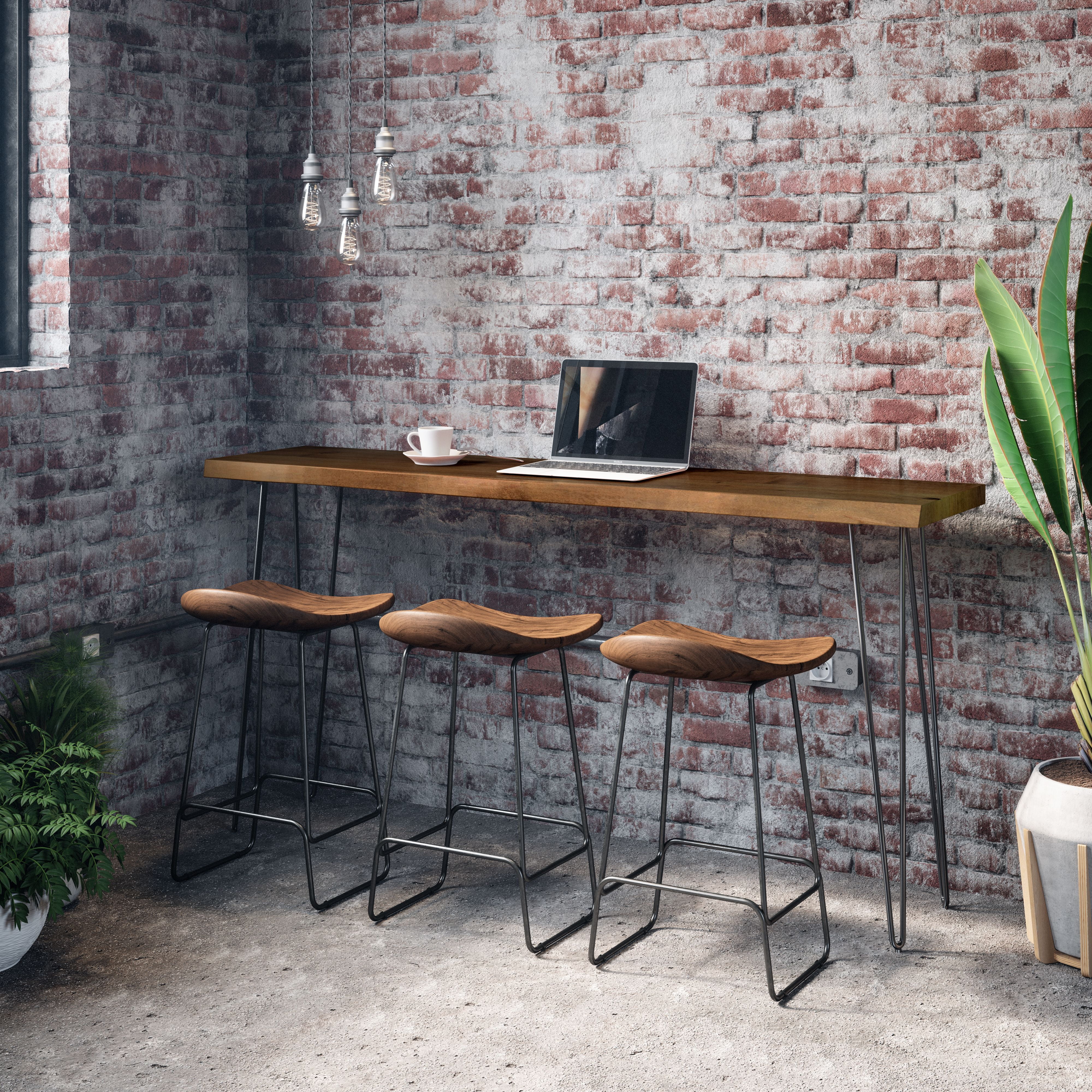 Chestnut Acacia Live Edge 72'' Counter-Height Dining Table