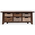thumbnail image 1 of Jofran Painted Canyon Rustic Solid Acacia Box Coffee Table with Pull-Through Drawers and Caster Wheels, 1 of 7