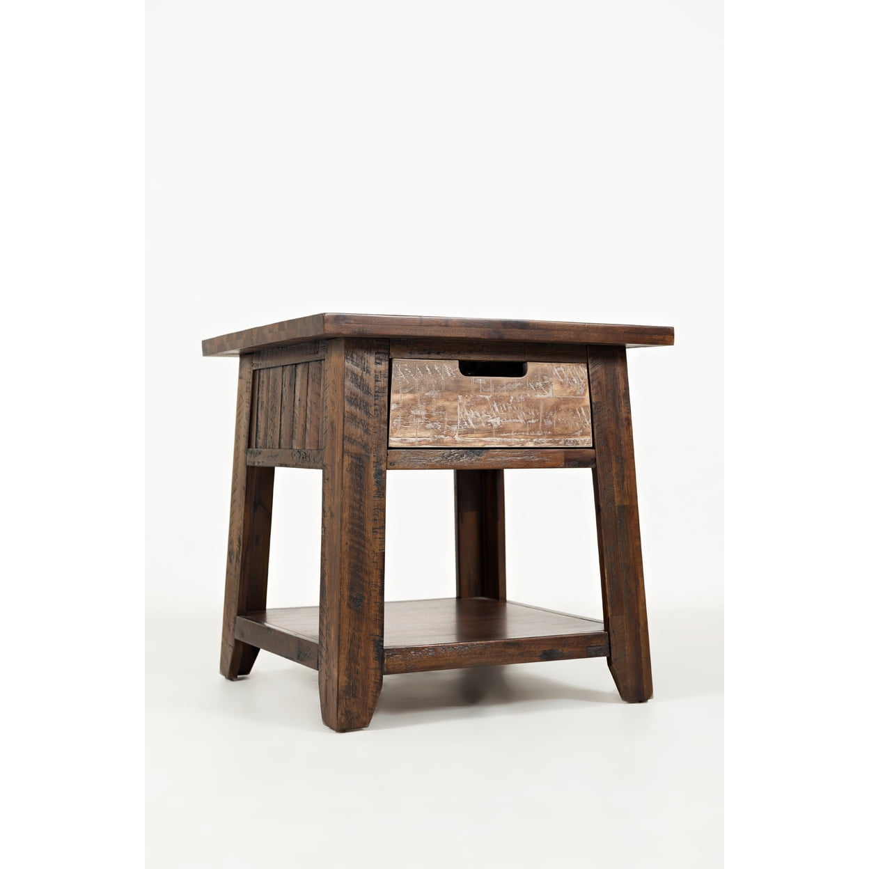 Rustic Canyon Brown Wood Square End Table with Storage