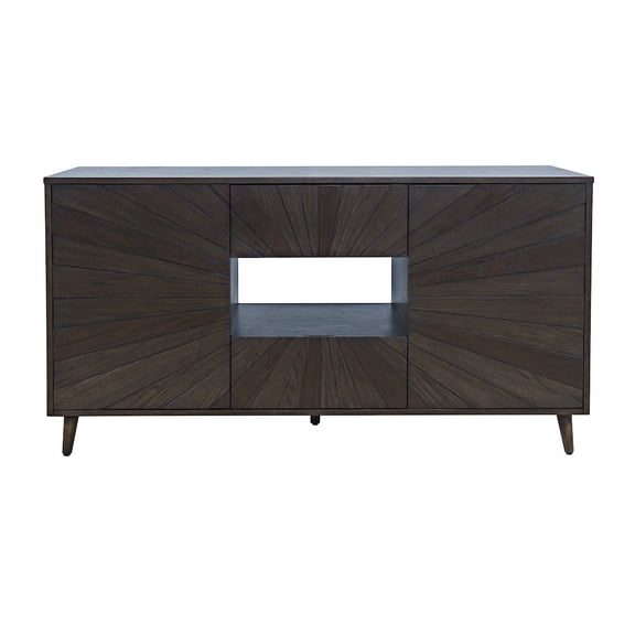 Jofran Reece 60" Mid-Century Modern Starburst TV Stand Console Storage Cabinet