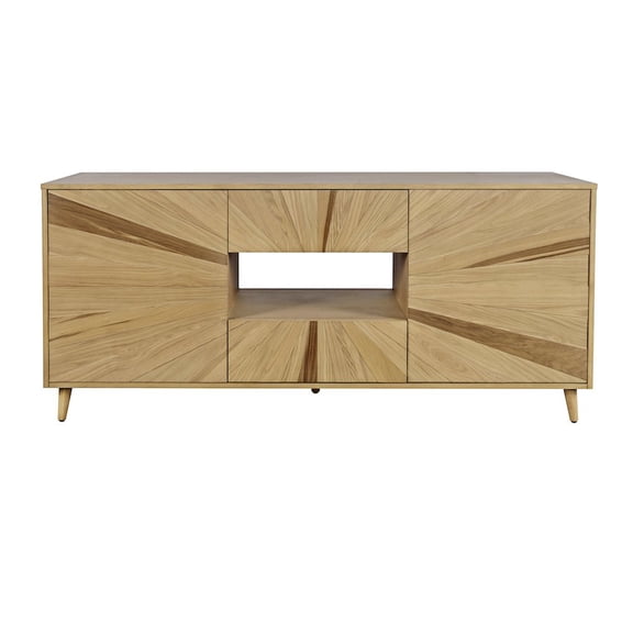 Jofran Reece 70" Mid-Century Modern Starburst TV Stand Console Storage Cabinet