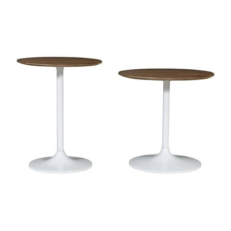 Jofran Remy Solid Wood and Iron Modern Pedestal Accent Tables (Set of 2)