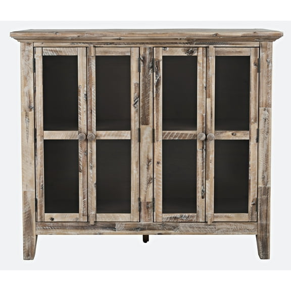 Jofran Rustic Shores 48" Coastal Distressed Acacia Four-Door Accent Cabinet