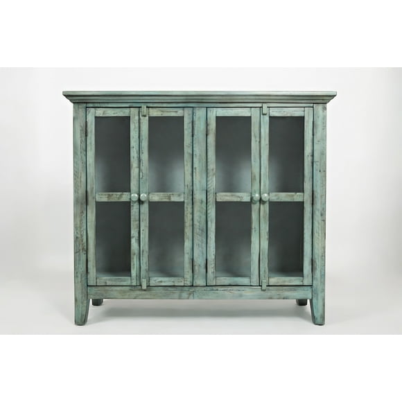 Jofran Rustic Shores 48" Coastal Distressed Acacia Four-Door Accent Cabinet