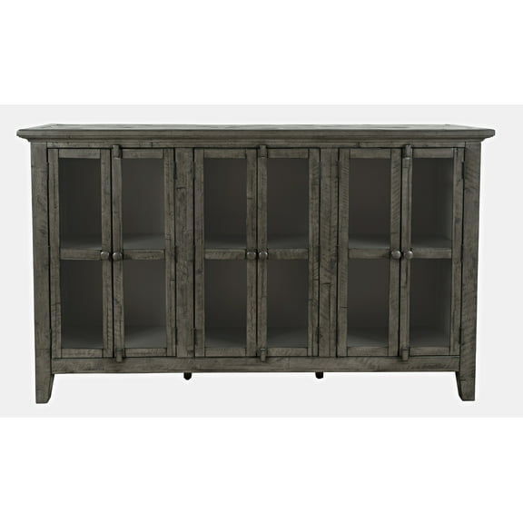 Jofran Rustic Shores 70" Coastal Distressed Acacia Six-Door Accent Cabinet