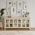 thumbnail image 1 of Jofran Rustic Shores 70" Coastal Distressed Acacia Six-Door Sideboard Cabinet, 1 of 11