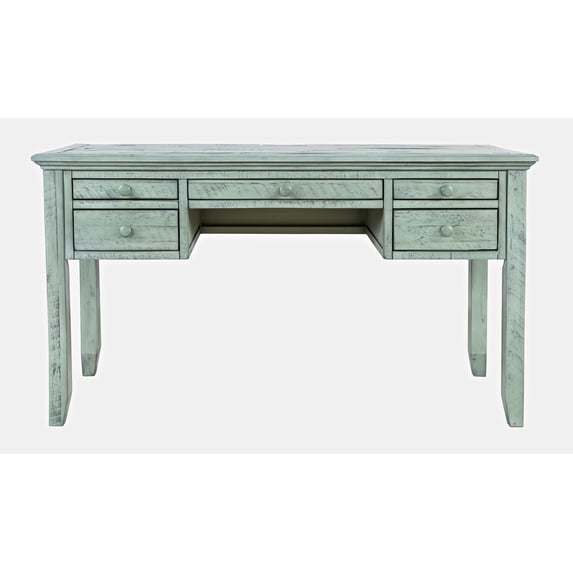 Jofran Rustic Shores Coastal Style Distressed Acacia USB Charging Desk