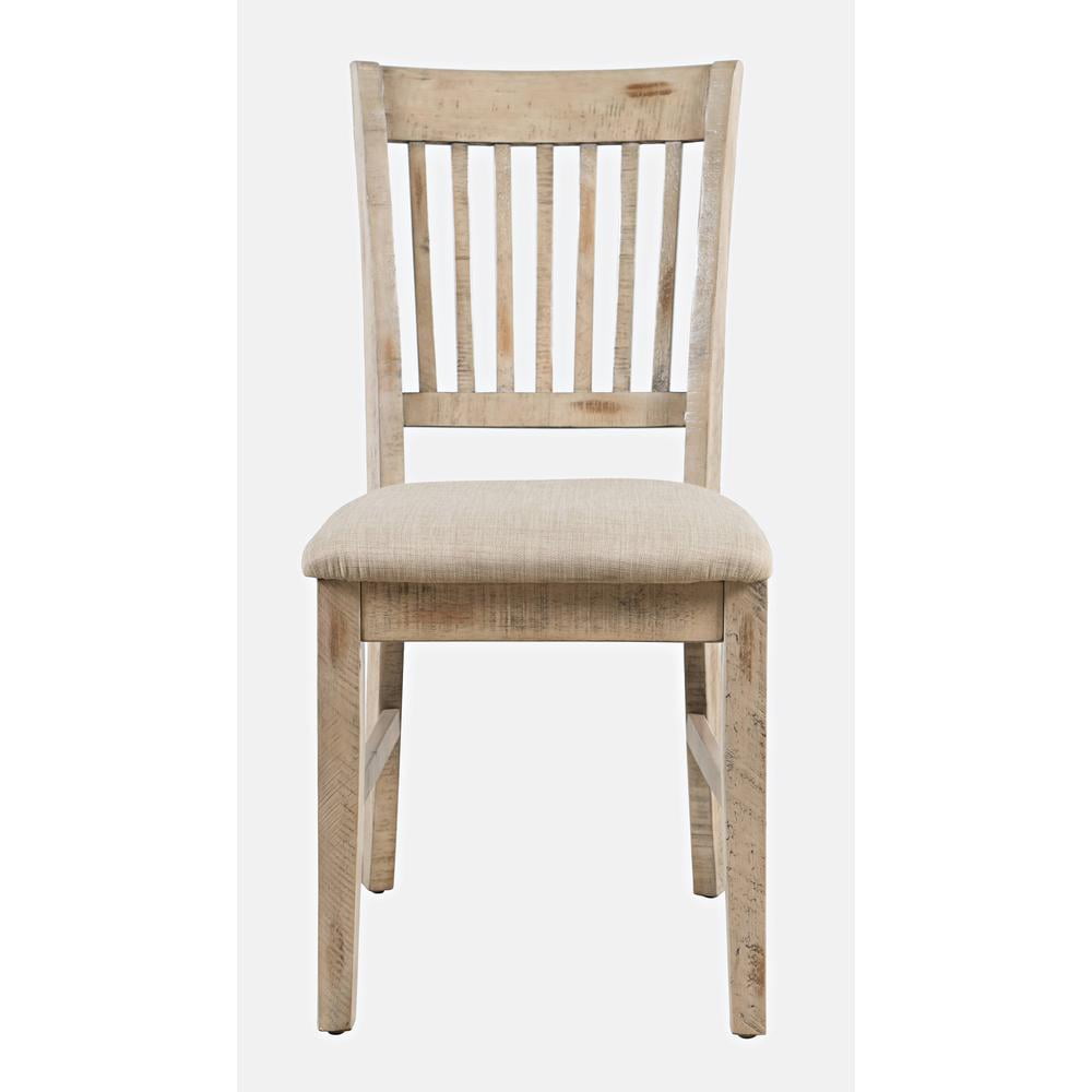 Rustic Shores Cream Upholstered Desk Chair in Weathered Gray