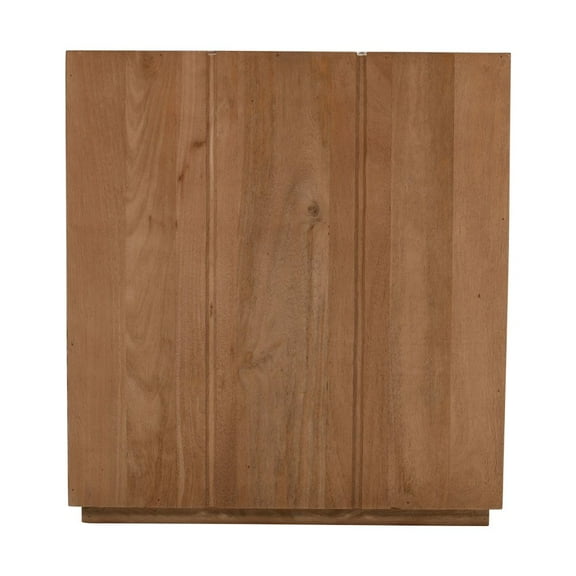 Jofran Sequoia 22" Solid Wood Modern Rustic Cube Carved End Table