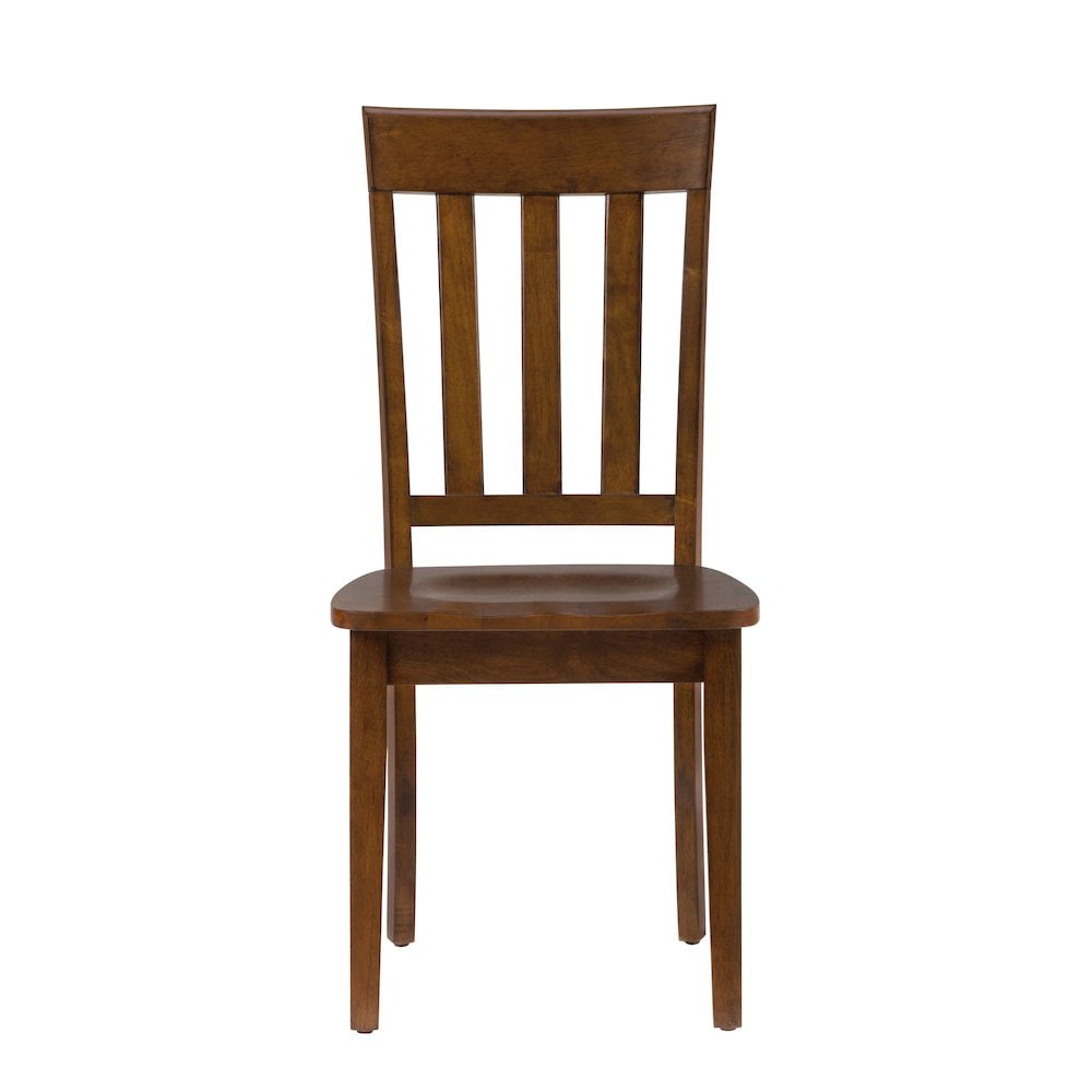 Caramel Wood Slat Back Transitional Side Chair