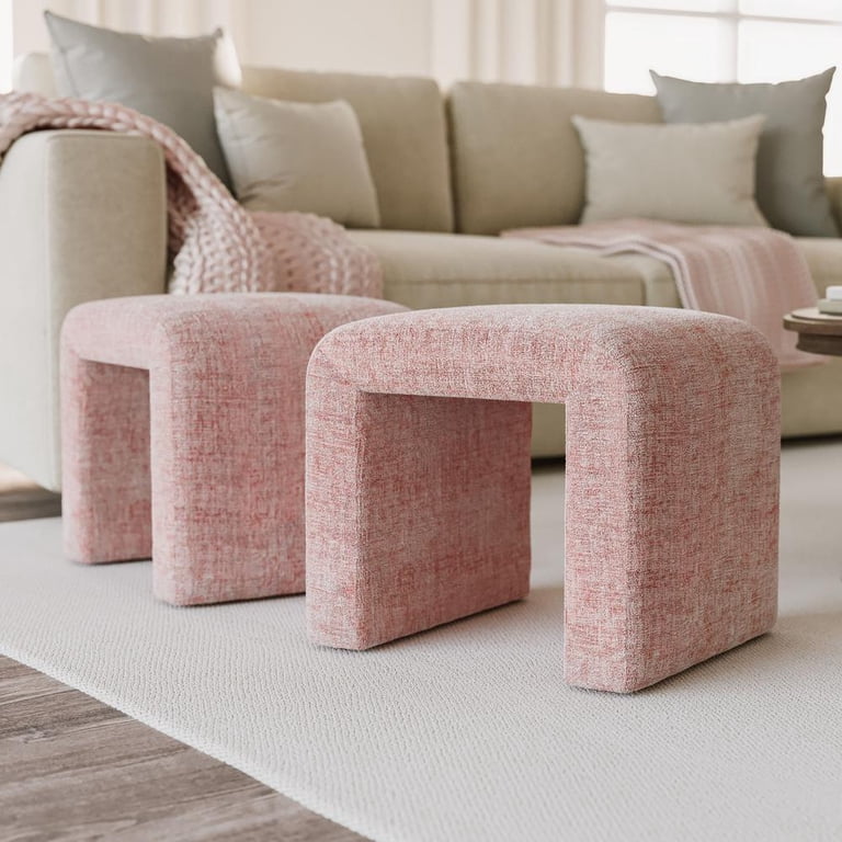 Jofran Sophia Modern Luxury Curved Upholstered Jacquard Petite